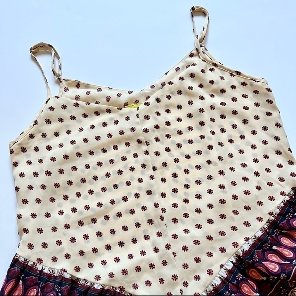 Anthropologie Maeve Tank Top Buteh Borders Paisley Ruffle Tiered Sz XS - Picture 3 of 7